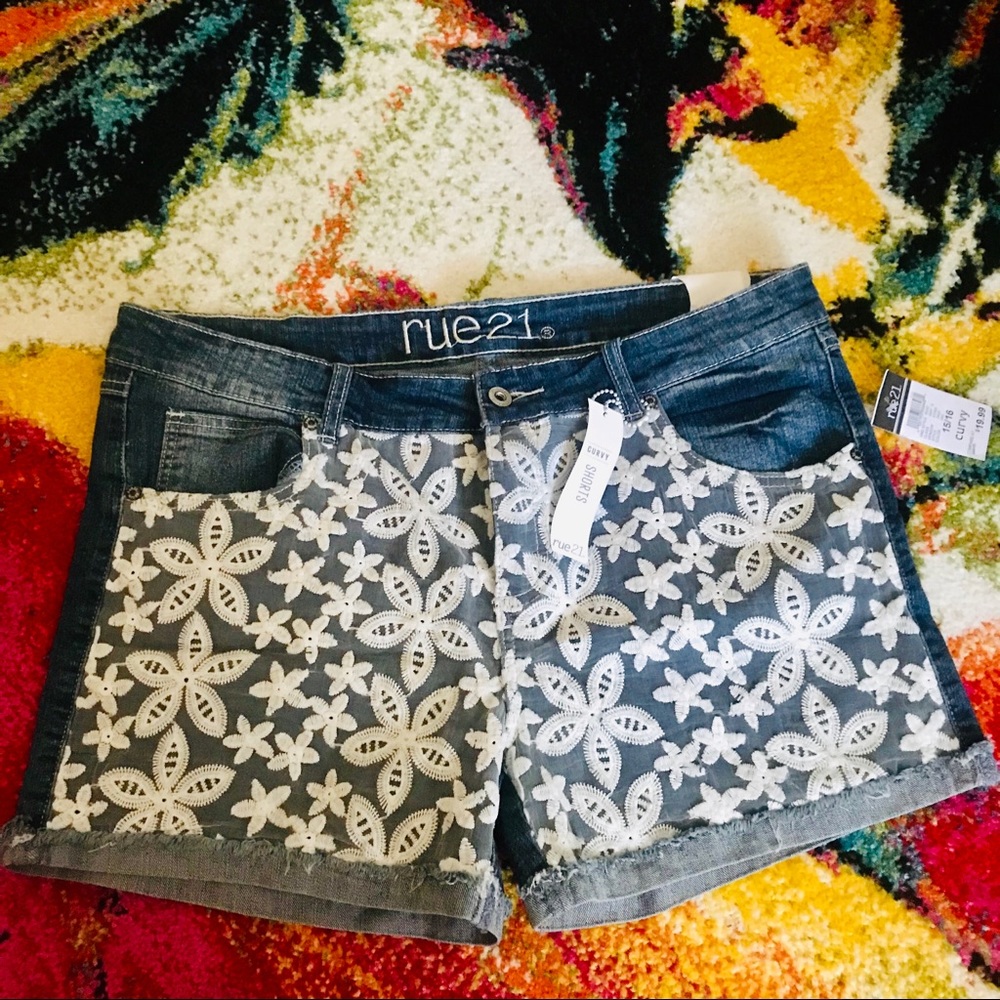 Rue 21 Denim Shorts with Appliqué